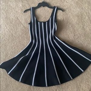 Black and white swing dress by bebe
